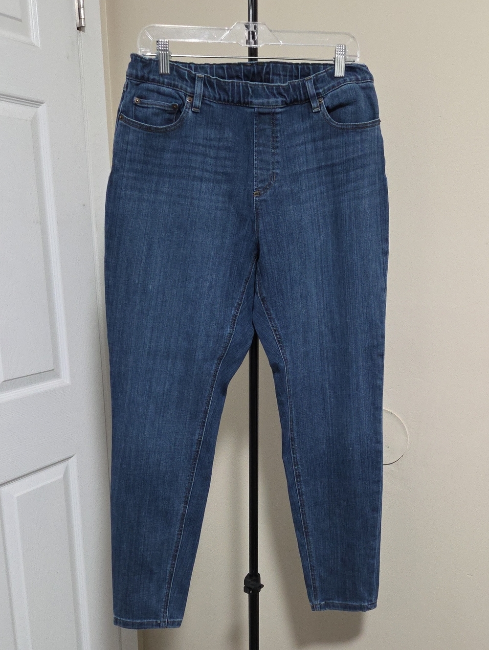 L.L. Bean Plus Size Cotton Blend Dark Indigo Pull-On Jeggings